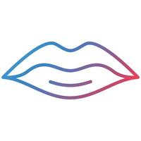 Lips Line Gradient Icon vector