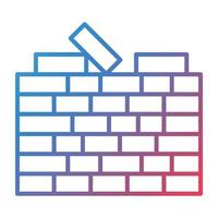 Bricks Line Gradient Icon vector