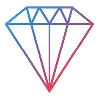 icono de degradado de línea de diamante vector