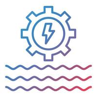 icono de gradiente de línea de energía hidroeléctrica vector