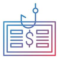 Currency Phishing Line Gradient Icon vector