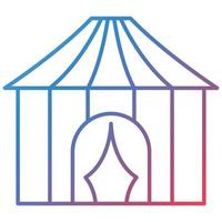 Tent Line Gradient Icon vector