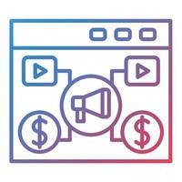 Video Marketing Line Gradient Icon vector