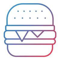 icono de gradiente de línea de hamburguesa vector