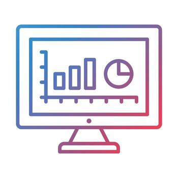 Analytics Line Gradient Icon vector