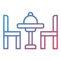 Dinner Table Line Gradient Icon vector