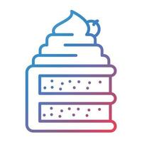 Sponge Cake Line Gradient Icon vector