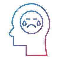 Sadness Line Gradient Icon vector