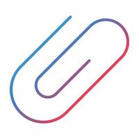 Paperclip Line Gradient Icon vector