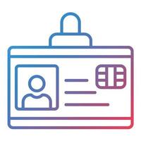 ID Card Line Gradient Icon vector