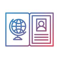 Open Passport Line Gradient Icon vector