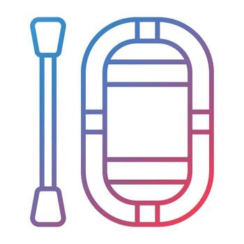 icono de gradiente de línea de bote vector