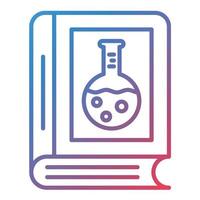 icono de gradiente de línea de libro de química vector