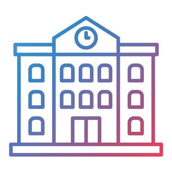 Old Building Line Gradient Icon vector