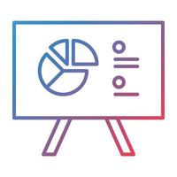 Whiteboard Line Gradient Icon vector