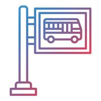 icono de gradiente de línea de parada de autobús vector