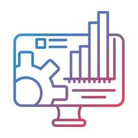 Engineering Monitor Line Gradient Icon vector