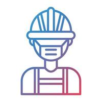 Miner Line Gradient Icon vector