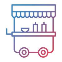 Food Cart Line Gradient Icon vector