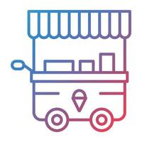 Icecream Cart Line Gradient Icon vector