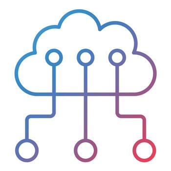 Cloud Networking Line Gradient Icon vector