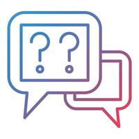 Questions Line Gradient Icon vector