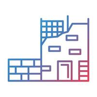 Building Contruction Line Gradient Icon vector