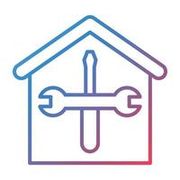 icono de gradiente de línea de renovación de casa vector