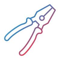 Pliers Line Gradient Icon vector