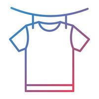 Drying Clothes Line Gradient Icon vector