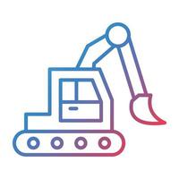 Excavator Line Gradient Icon vector