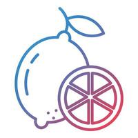 Lemon Line Gradient Icon vector