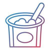 icono de gradiente de línea de yogur vector