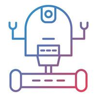 Space Robot Line Gradient Icon vector