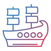 Galleon Line Gradient Icon vector