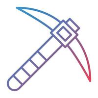 Pickaxe Line Gradient Icon vector