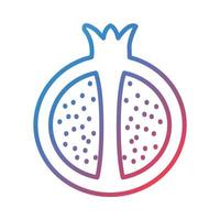 Pomegranate Line Gradient Icon vector