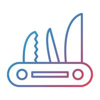 icono de gradiente de línea de cuchillo de bolsillo vector