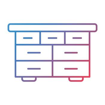 Drawer Table Line Gradient Icon vector