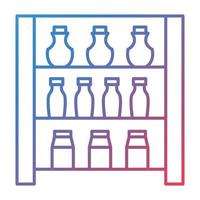 Shelves Line Gradient Icon vector