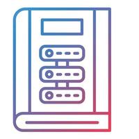 Library Database Line Gradient Icon vector