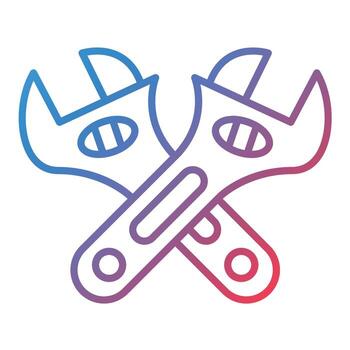 Cross Wrench Line Gradient Icon vector