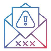 Spam Email Line Gradient Icon vector