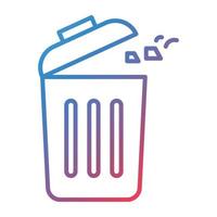 Trash Line Gradient Icon vector