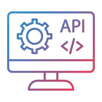 Web API Line Gradient Icon vector