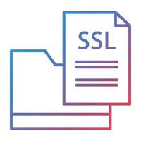 icono de degradado de línea de archivo ssl vector