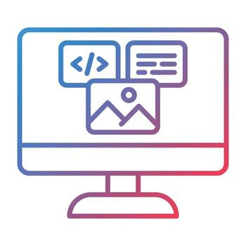 Web Design Line Gradient Icon vector