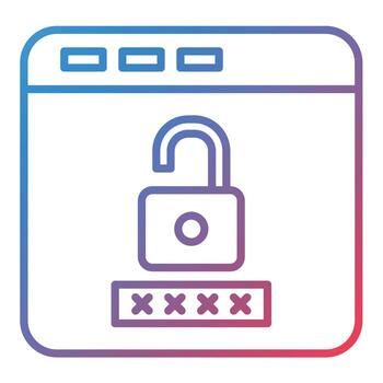 Browser Password Line Gradient Icon vector