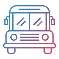 icono de gradiente de línea de autobús vector