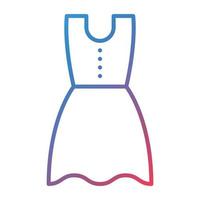 icono de gradiente de línea de vestido vector